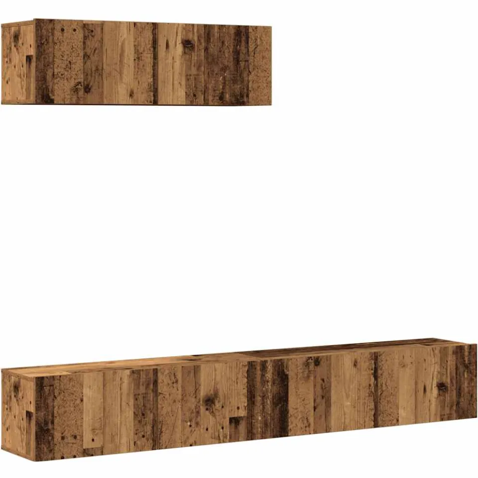 vidaXL 3-delig Tv-meubelset wandmontage bewerkt hout oud houtkleurig bruin, foto 3
