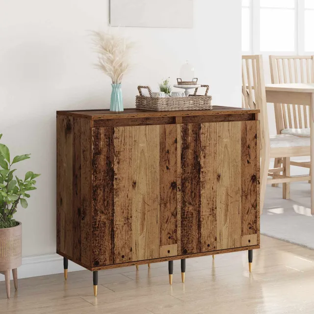 vidaXL Dressoir 2 st Oud Hout 40 x 35 x 70 cm Gemonteerd hout en ijzer Bruin