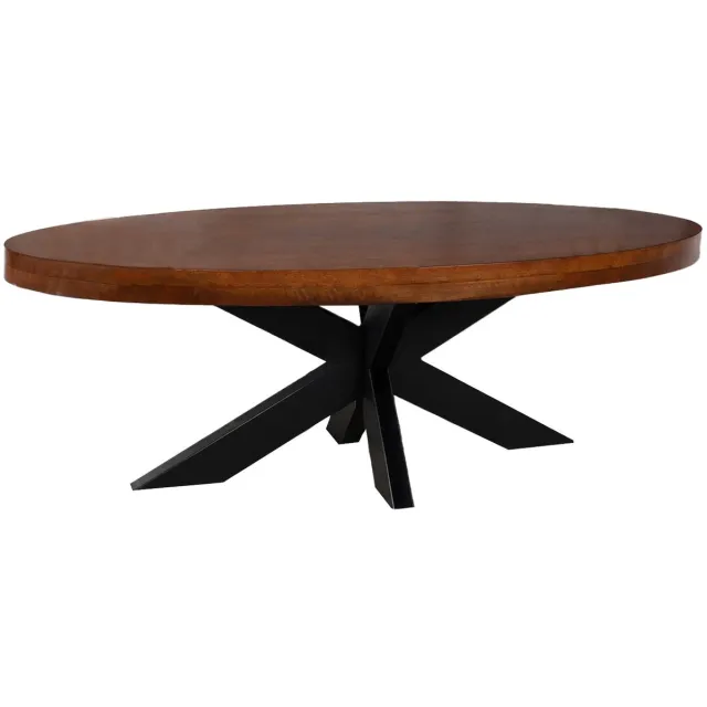 Lizzely Garden & Living Salontafel ovaal mangohout 130cm Jimmy bruin duurzaam hout mango ovale bijzettafel