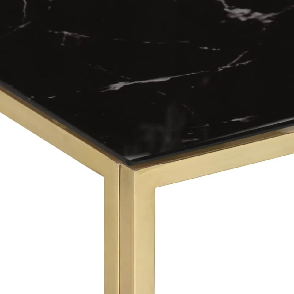 vidaXL Salontafel roestvrijstaal en gehard glas goudkleurig, foto 4