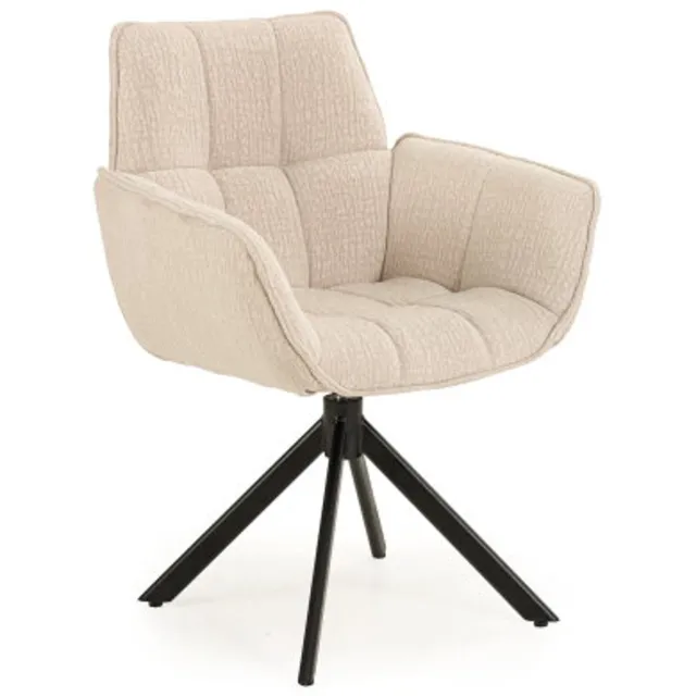Moods Collection Eetkamerstoel Monaco draaibaar Venus zwart - Energy beige 05