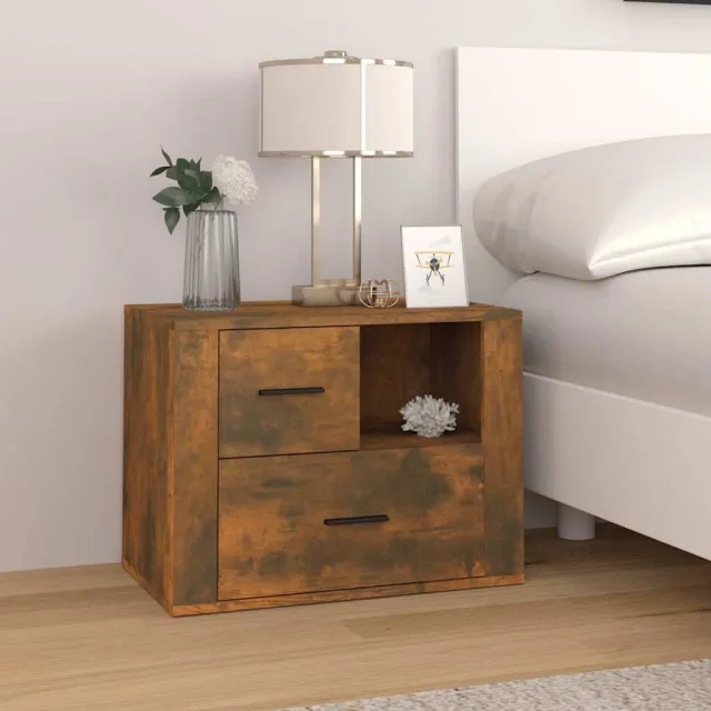vidaXL Nachtkastje 60x36x45 cm bewerkt hout gerookt eikenkleurig, foto 2