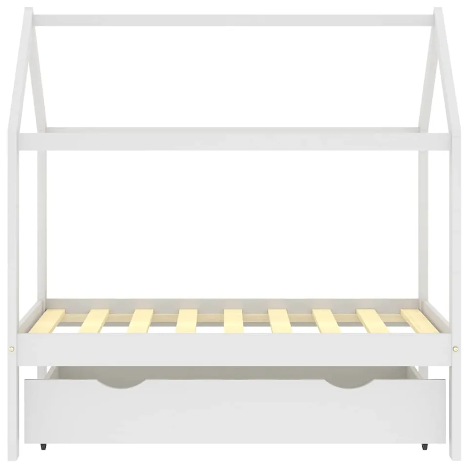 vidaXL Kinderbedframe met lade massief grenenhout 70x140 cm wit, foto 2