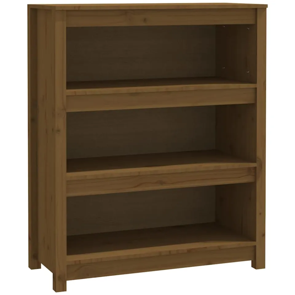 vidaXL Boekenkast 80x35x97 cm massief grenenhout honingbruin