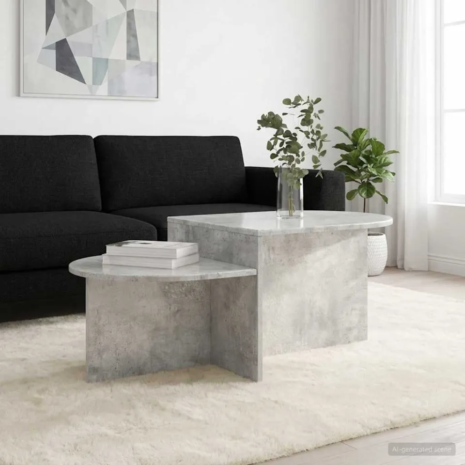 vidaXL Salontafel Betongrijs 100 x 50 x 40 cm Bewerkt hout grijs, foto 4