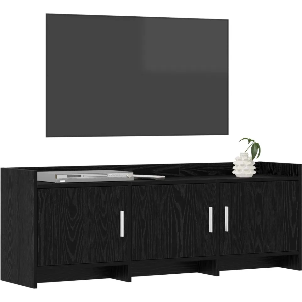 vidaXL TV-kast 130 x 33 x 47 cm Zwart eiken Bewerkt hout, foto 3