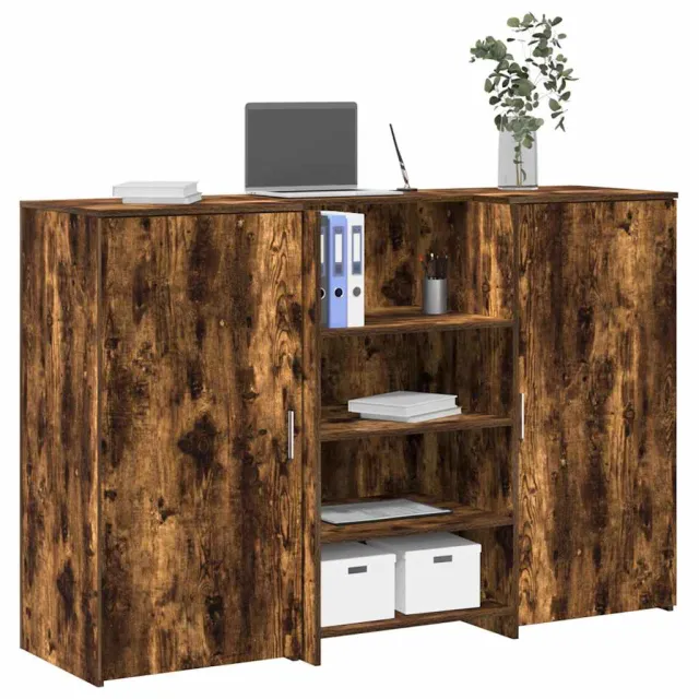 vidaXL Receptiebalie 155x50x103,5 cm bewerkt hout gerookt eikenkleurig Bruin