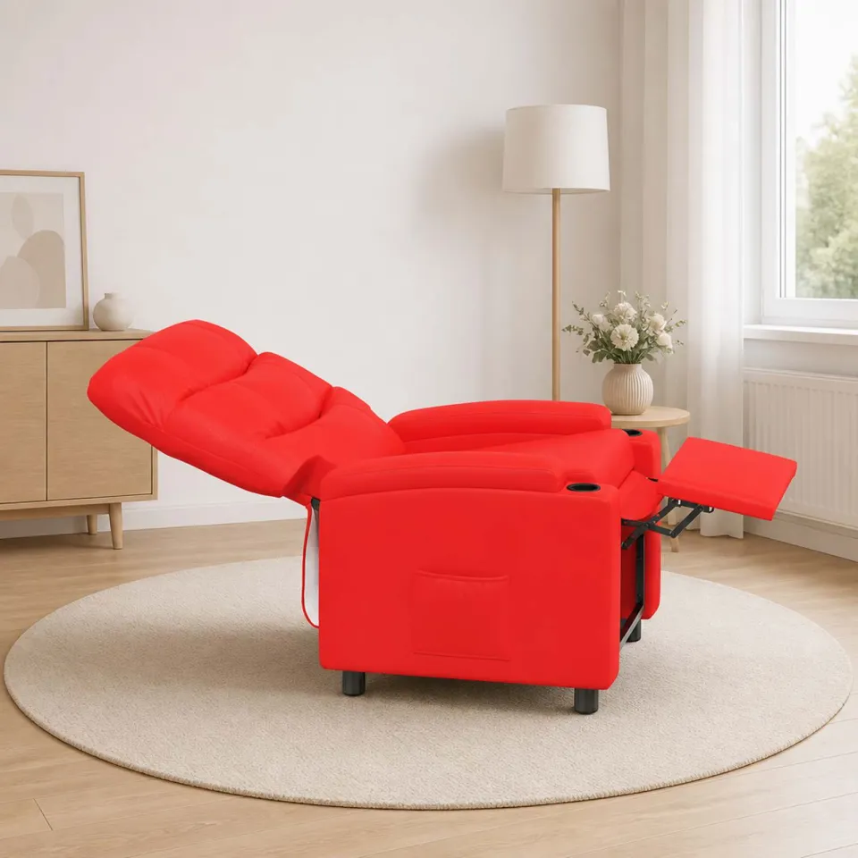vidaXL Ligstoel Rood 75 x 93 x 102 cm Stof, foto 3