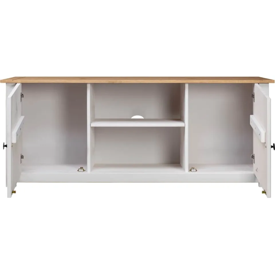 vidaXL Tv-kast Panama Range 120x40x50 cm massief grenenhout wit, foto 2