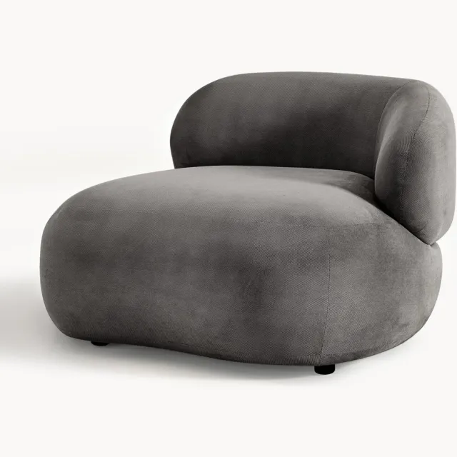 Westwing Collection Loungefauteuil Alba Grijs
