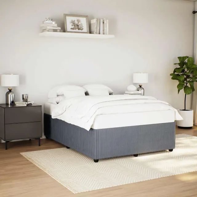 vidaXL Bedframe zonder matras 140x190 cm fluweel donkergrijs grijs