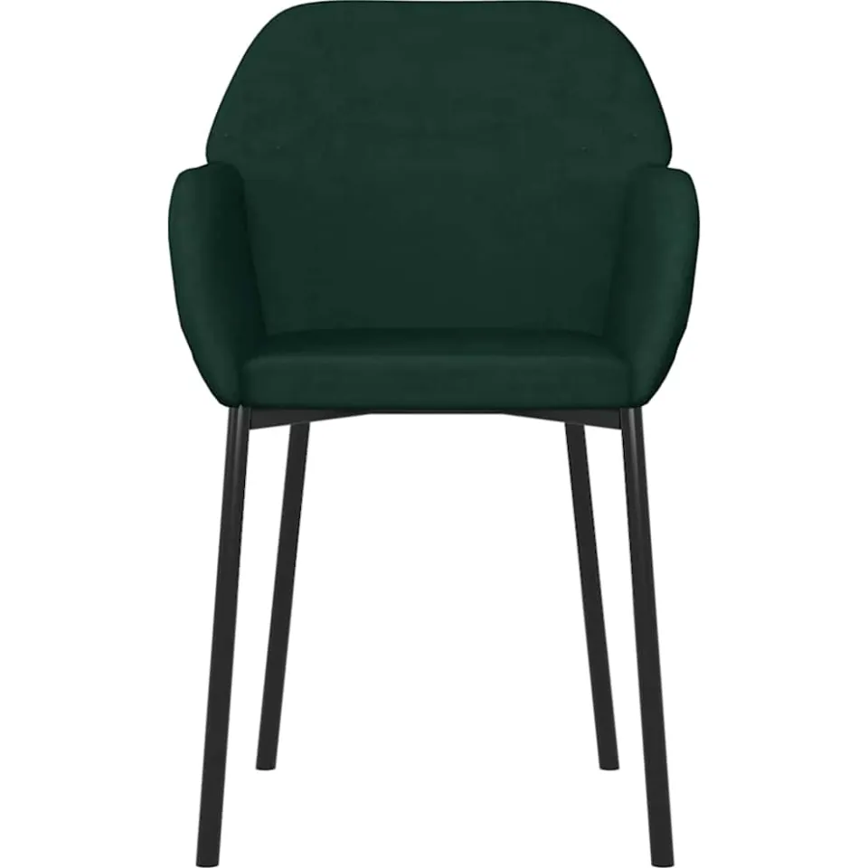vidaXL Eetkamerstoelen 2 st fluweel donkergroen groen, foto 4
