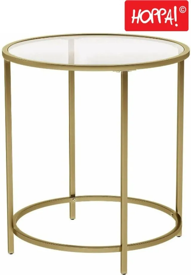 Hoppa! Bijzettafel - Goud - Metaal - 51 x 51 x 56 cm (L x D x H)