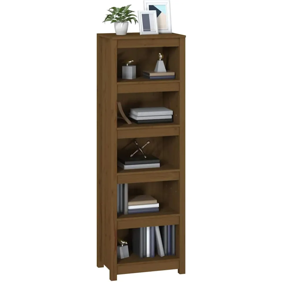 vidaXL Boekenkast 50x35x154 cm massief grenenhout honingbruin