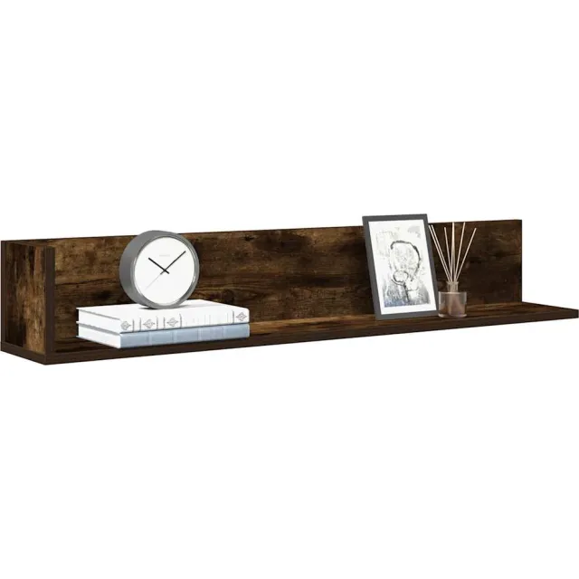 vidaXL Wandschappen 2 st 100x16,5x16,5 cm bewerkt hout gerookt eiken Bruin