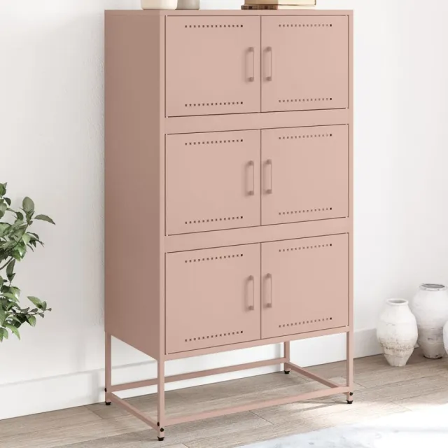vidaXL Dressoir 68,5x38,5x123,5 cm staal roze, foto 2