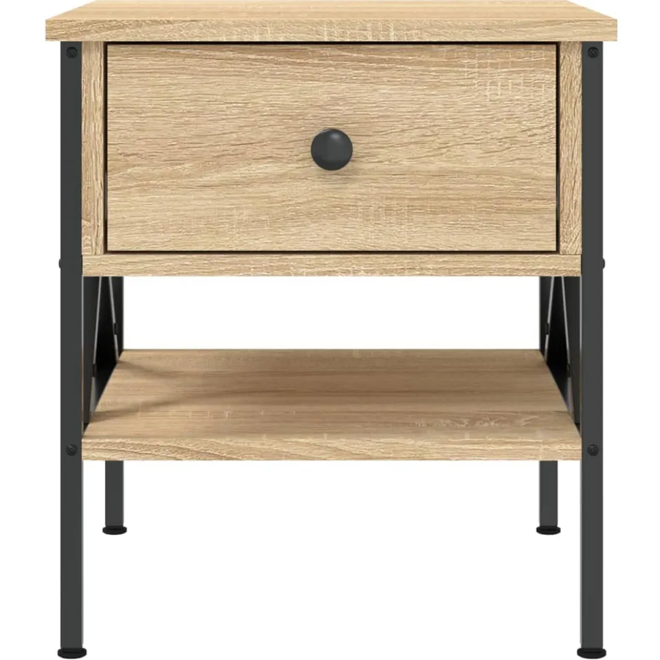 vidaXL Nachtkastje 40x42x45 cm bewerkt hout sonoma eikenkleurig Bruin