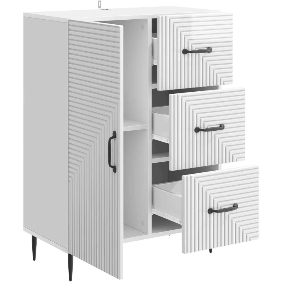 vidaXL Dressoir Hoogglans Wit 66 x 34,5 x 89,5 cm Bewerkt hout, foto 3