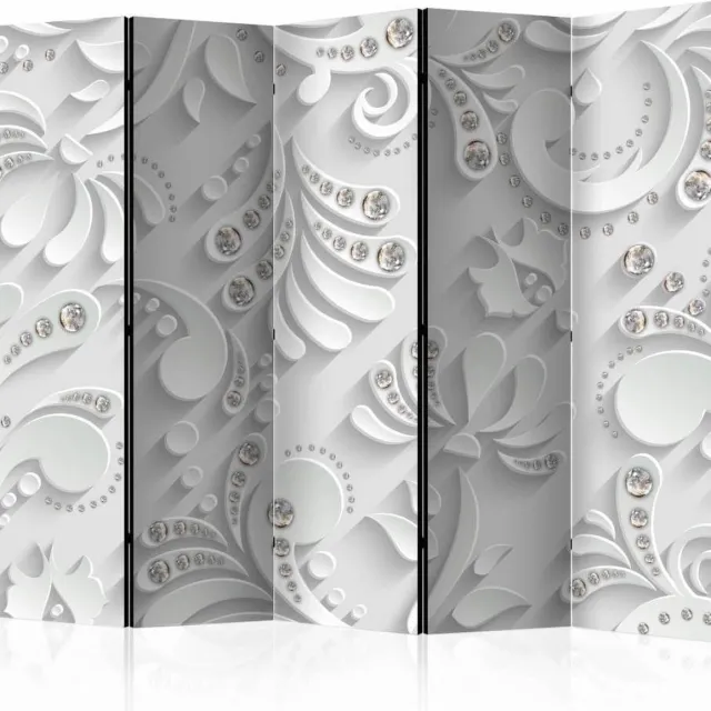karo-art Vouwscherm / Kamerscherm - Bloemen in Kristallen 225x172cm, gemonteerd geleverd, dubbelzijdig geprint Multikleur