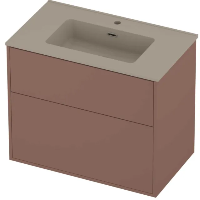 Proline Tribute Badmeubelset Porselein Elegant In Kader 80x46x67 cm Mat Crème Cotton Beauty Blush Rosé Goud