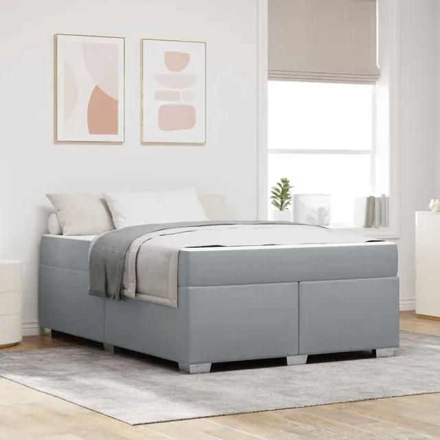 vidaXL Bedframe met matras Lichtgrijs 140 x 200 cm Stof