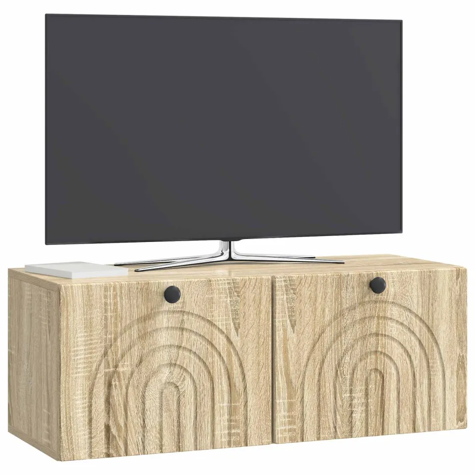 vidaXL Wandbeugel TV-kast Sonoma Eiken 78,5 x 31 x 30 cm Bewerkt hout Bruin