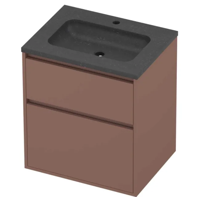 Proline Rollo Badmeubelset Hardsteen Elegant 1 Gat 60x46x67 cm Blue Stone Beauty Blush Rosé Goud