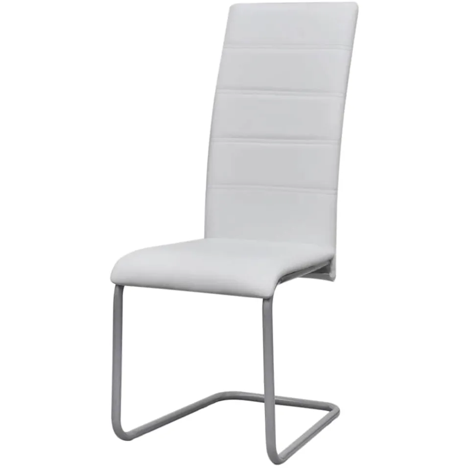 vidaXL Eetkamerstoelen 4 st kunstleer wit, foto 2