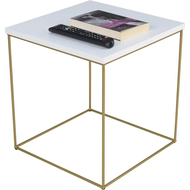 FutuStal Serie - Draadtafel - 43 cm - Vierkant - Goud/Wit Mat Goud;Wit Mat