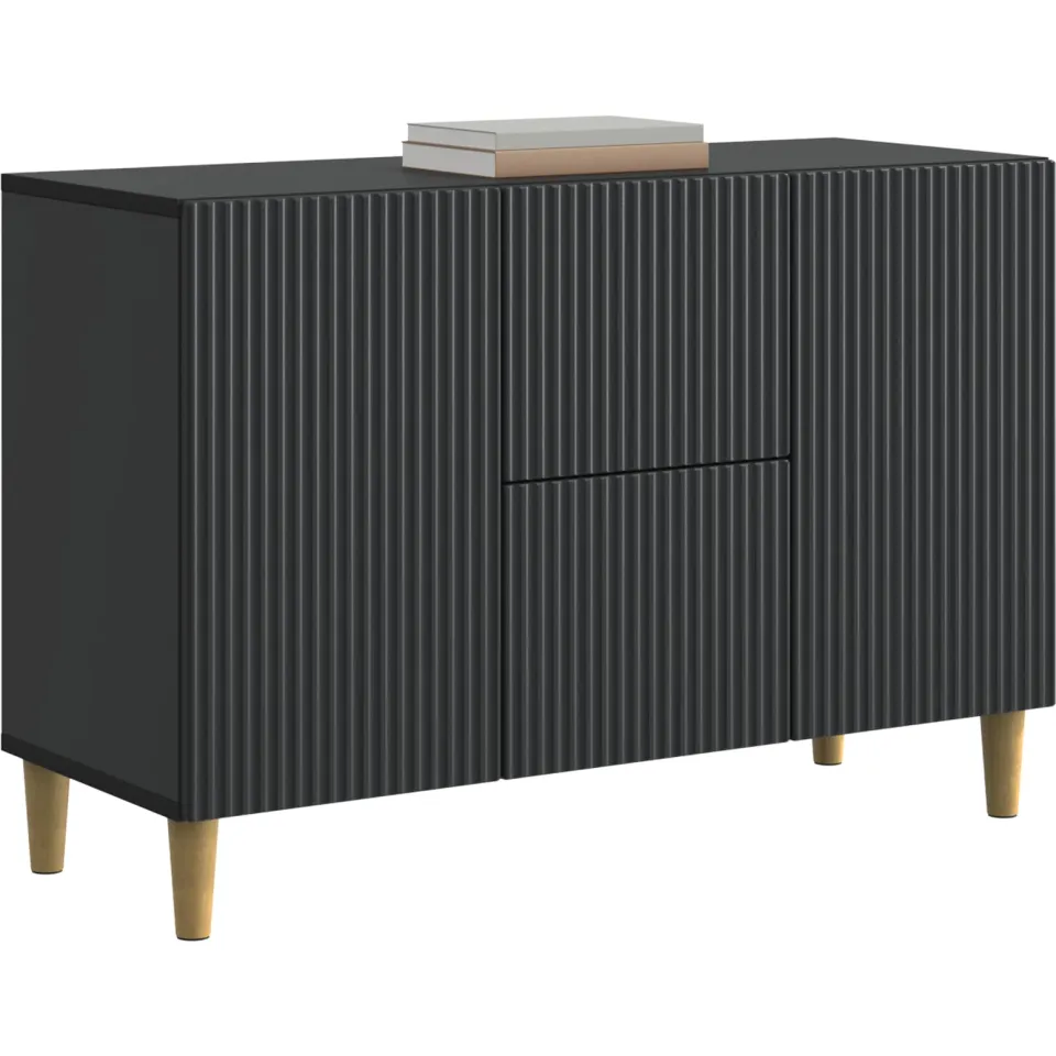 vidaXL Dressoir Zwart 89 x 34,5 x 60 cm Bewerkt hout