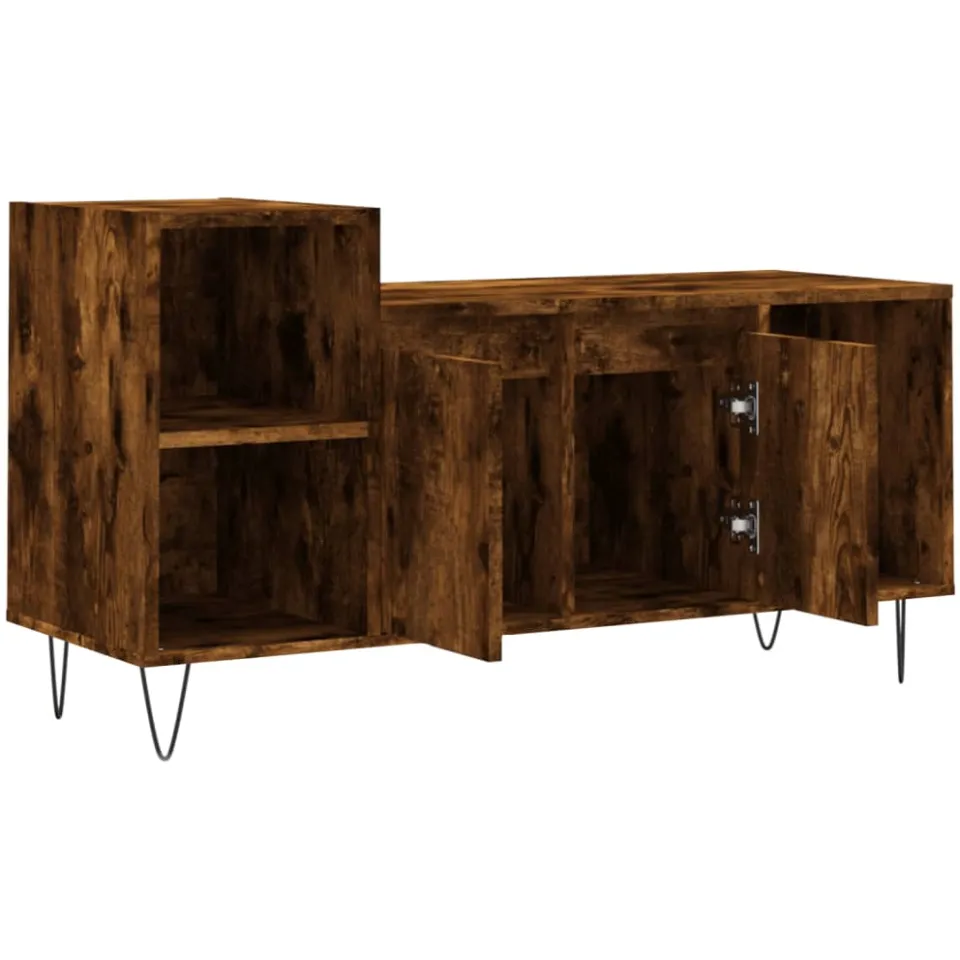 vidaXL Tv-meubel 100x35x55 cm bewerkt hout gerookt eikenkleurig, foto 4