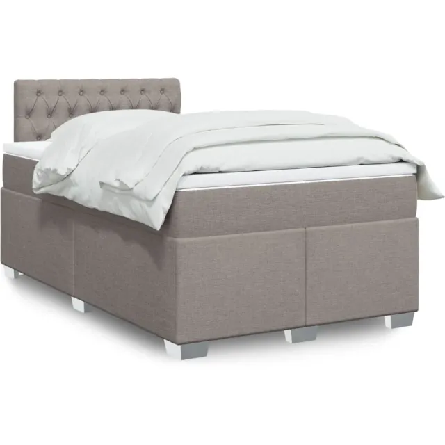 vidaXL Boxspring met matras stof taupe 120x200 cm