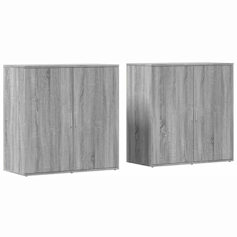 vidaXL Dressoirs 2 st 79x38x80 cm bewerkt hout grijs sonoma eikenkleur