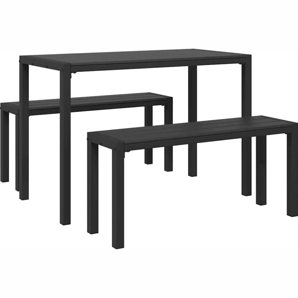 vidaXL Tuin eettafelset 3 st Antraciet Staal, foto 3