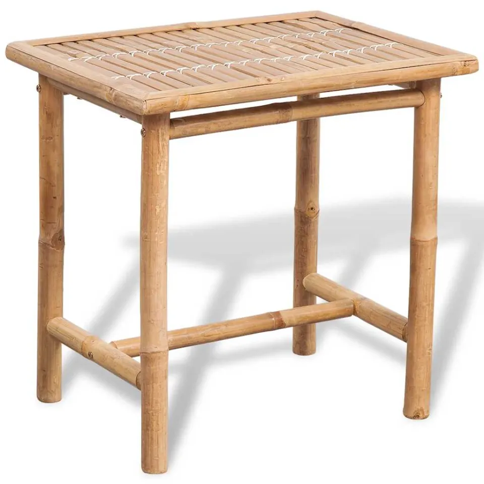vidaXL 3-delige Bistroset met kussens bamboe bruin, foto 2