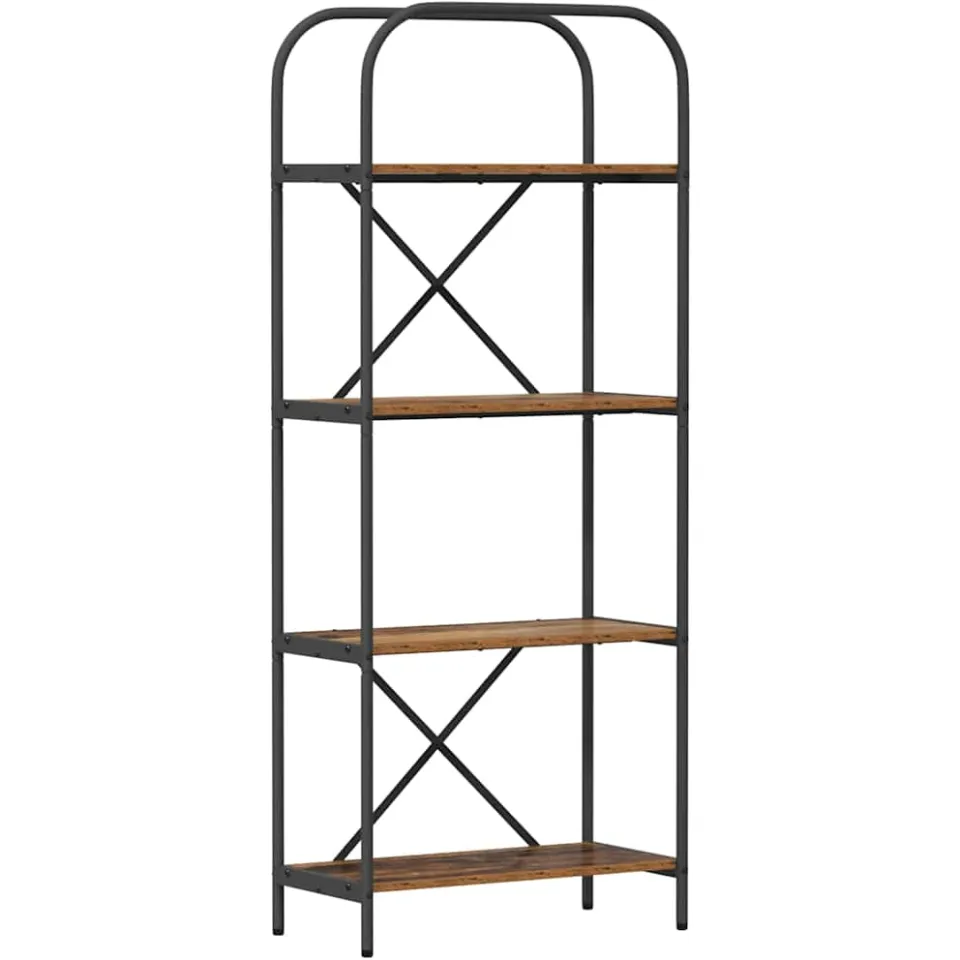 vidaXL Boekenkast 4-laags 60 x 30 x 146 cm Bewerkt hout Oudhout bruin, foto 3