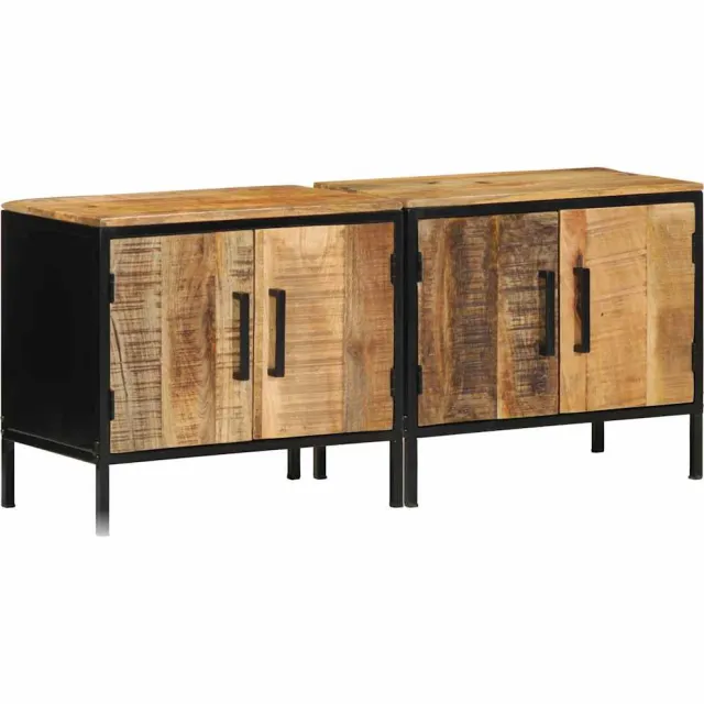 vidaXL Nachtkastje 2 st Bruin en zwart 50 x 30 x 45 cm