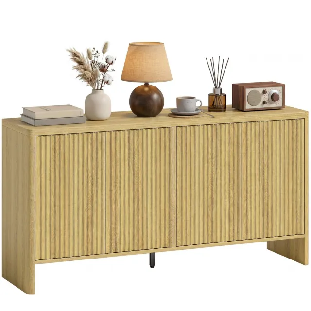 Homcom Dressoir - MDF - 147 x 40 x 77 cm - Eikenhout
