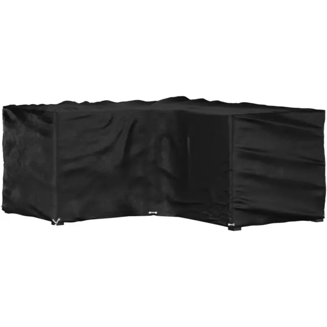 vidaXL Tuinmeubelhoezen met 12 oogjes L-vormig 185x185x90 cm zwart, foto 2