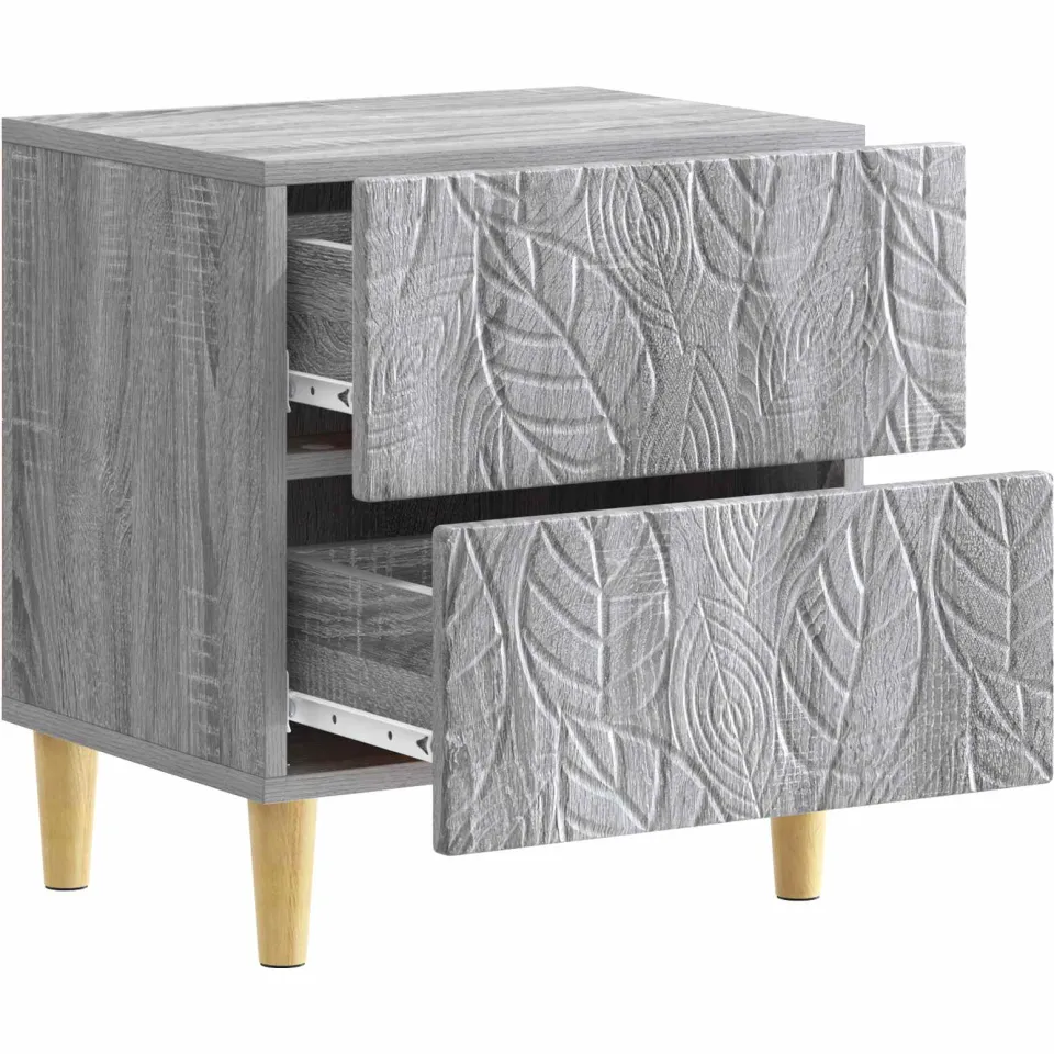 vidaXL Nachtkastje Grijs Sonoma 43 x 34,5 x 48 cm Bewerkt hout