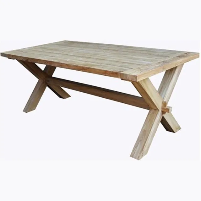 van der Leeden Tuintafel Ibiza Cross Teak 200x100 Bruin
