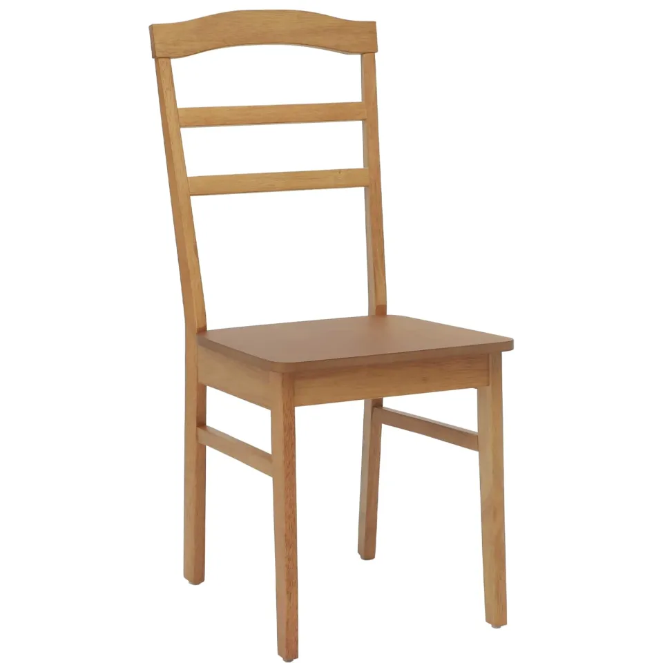vidaXL Eetkamerstoel 2 st Massief Rubberhout Naturel, foto 4