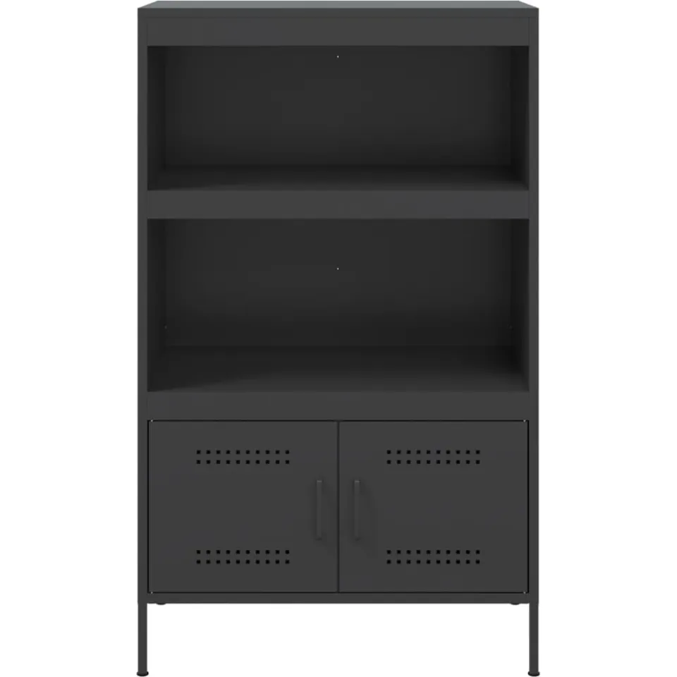 vidaXL Hoge kast 68x39x113 cm staal zwart, foto 4