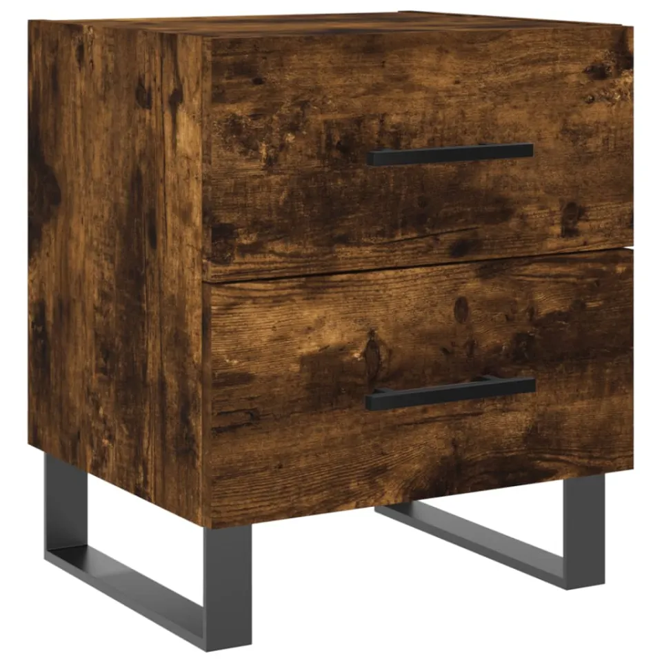 vidaXL Nachtkastje 40x35x47,5 cm bewerkt hout gerookt eikenkleurig, foto 3