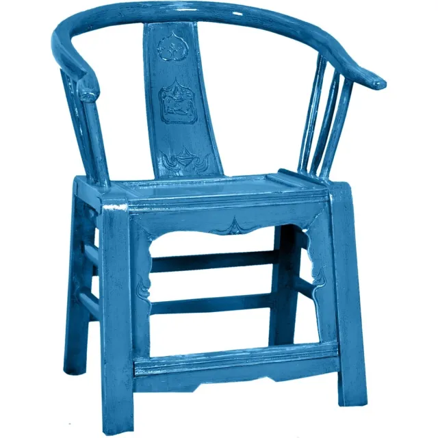 Fine Asianliving Chinese Stoel Traditioneel Blauw B69xD69xH95cm Chinese Meubels Oosterse Kast