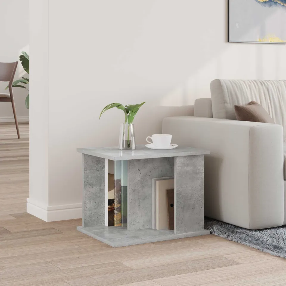 vidaXL Tijdschrift Rek Concerte Grijs 35 x 35 x 45 cm Bewerkt hout, foto 4