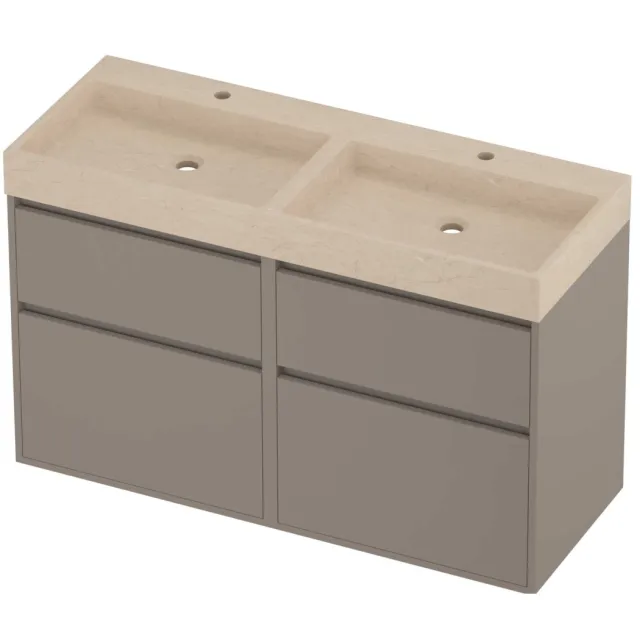 Proline Evoli Badmeubelset Hardsteen Loft Greeploos 120x46x75 cm Sand Stone Clay Beige