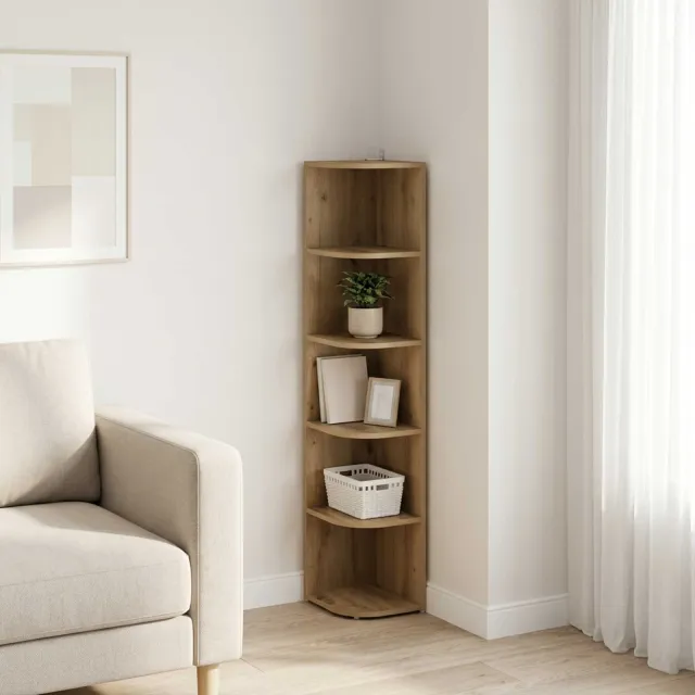 vidaXL Hoekrek 5-laags 25 x 31 x 131 cm Bewerkt hout Artisan eiken, foto 2