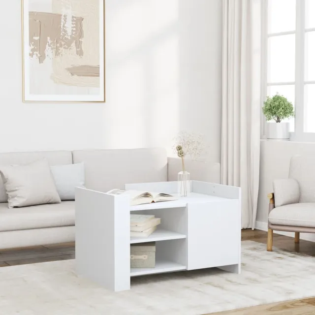 vidaXL Salontafel 80x50x50 cm bewerkt hout wit