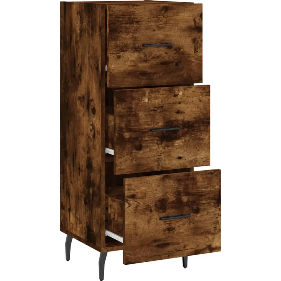 vidaXL Dressoir 34,5x34x90 cm bewerkt hout gerookt eiken, foto 3